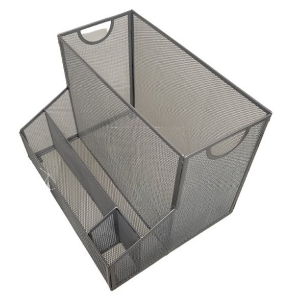 Room Essentials Office Room Essentials Large Gray Metal Mesh Desk Organizer 4 Compartment 2